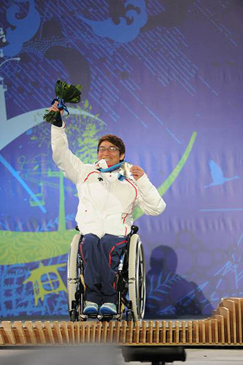 バンクーバーパラリンピック アルペンスキー男子滑降座位 表彰式